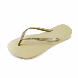Havaianas Womens Slim Flip Flop Sandals Sand greyLight golden Size 78 Womens