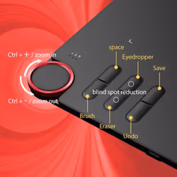 XP-PEN DECO03 Digital Drawing Tablet with 8192 Levels of Pressure Stylus, customizable Rotary Ring Shortcuts