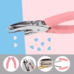Rongon Paper Hole Puncher Star and Heart Shaped Mini Hole Punch Pliers 14 Inch Cute Single Hole Punch Tool with SoftHandled DI