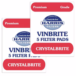 2x Harris Crystalbrite Filter Pads 5-pk Use with Harris Vinbrite MK3 Filter Kit