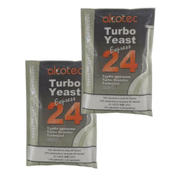2x Alcotec 24 Pure Turbo Yeast Packets 14% 24hrs Homebrew Moonshine Vodka Wash