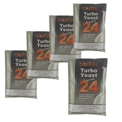 5x Alcotec 24 Pure Turbo Yeast Packets 14% 24hrs Homebrew Moonshine Vodka Wash