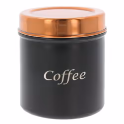 Tea Coffee Sugar Canisters Black Copper 3pc Storage Jars Pots Metal