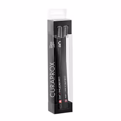 Toothbrush CS Black is White Duo - Manual Toothbrush for Adults with 8760 CUREN bristles - Black-Black, 2 pcs.