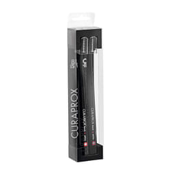 Toothbrush CS Black is White Duo - Manual Toothbrush for Adults with 8760 CUREN bristles - Black-Black, 2 pcs.
