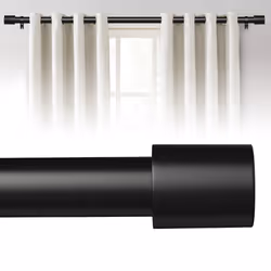 Extra Long Curtain Rods for Windows 240 Inches 1 Inch Diameter Adjustable Black Curtain Rod Heavy Duty Modern curtain rod w ...