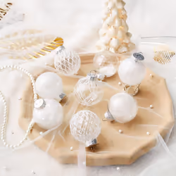 30ct Christmas Ball Ornaments60mm236 Shatterproof Clear Plastic Xmas Balls Baubles Set with Stuffed Delicate Sparkling  Han