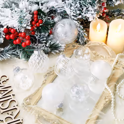 30ct Christmas Ball Ornaments60mm236 Shatterproof Clear Plastic Xmas Balls Baubles Set with Stuffed Delicate Sparkling  Han