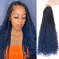Goddess Box Braids Crochet Hair With Curly Ends 18 Inch Bohomian Box Braids Crochet Braids 8 Packs 3X Crochet Braids Syntheti ...