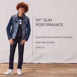 Levi's Boys' 511 Slim Fit Performance Jeans  Resilient Blue  16