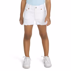 Levi's Girls' Girlfriend Fit Denim Shorty Shorts  White  4T
