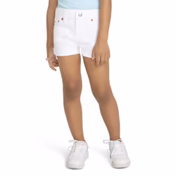 Levi's Girls' Girlfriend Fit Denim Shorty Shorts  Classic White  4T