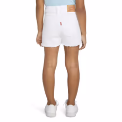 Levi's Girls' Girlfriend Fit Denim Shorty Shorts  White  6