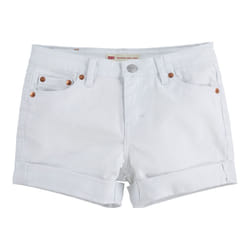 Levi's Girls' Girlfriend Fit Denim Shorty Shorts  Classic White  6X