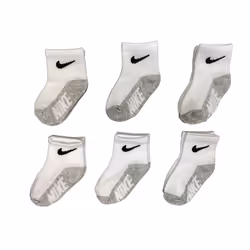 Nike Baby Lightweight Ankle Socks 6 Pack (White(MN0659-001)/Grey 12-24 Months)