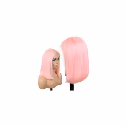 Silky Straight Pink Bob Wigs Brazilian Human Hair HD Transparent 13x4 Lace Front Wigs Virgin Hair 180% Density Pre Plucked with Baby Hair 10 Inch Blea