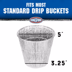 Kingsford Disposable Drip Bucket Liners  10 Count  Aluminum Drip Bucket Liners  Disposable Bucket Liners for BBQ and Grill Grea