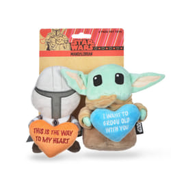 Star Wars Dog Toys Mandalorian 2pc Plush Squeakers| 6  Mandalorian & Grogu Plush Squeakers Collection Pet Toys | Star Wars Toy for Dogs Baby Yoda & Ma