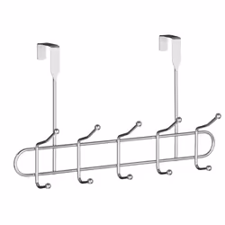 Housewares Over Door Coat Hooks | Over The Door Hanger for Bedroom with 10 Hooks | Anti-Slip Cloths, Belts, Coat Hooks for Do ...