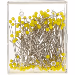 Prym 0.60 x 43 mm Extra Long Glass Headed Pins, Yellow