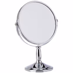 Housewares Table Mirror Chrome Free Standing Mirror Silver Makeup Mirror Round Mirror Small Mirror Circle Mirror or Bathroom  ...