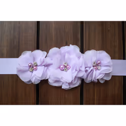 Nania Bridesmaid and Flowergirls sashes wedding sash pearls flowers belts (Lavender) 95 inches