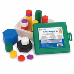 Learning Resources Metric Weight Set  Set of 58 Weights  1g  5g  10g  20g  100g  500g  1000g