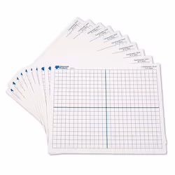 Learning Resources 9""x 11"" Double Sided X-Y Axis Dry Erase Mats, Graphing, Math Classroom Accessories, Teaching Aids, Set o ...