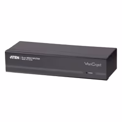 ATEN VS138A, VGA, 8x VGA, 1 x HDB-15 Male (Blue), 2048 x 1536 pixels, Black, Metal