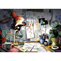 Ravensburger Disney Pixar Jigsaw Puzzle - The Artist's Desk | 1000 Unique Pieces | Anti-Glare Surface | Ideal for Adults | Model Number: 19432