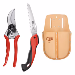 Genuine Felco Model 2 secateurs with folding saw + double holster official Felco