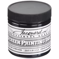 Jacquard Professional Screen Print Ink  Water-Soluable  4oz Jar  Black