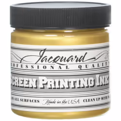 Jacquard Professional Screen Print Ink, Water-Soluable, 4oz Jar, Gold (120)