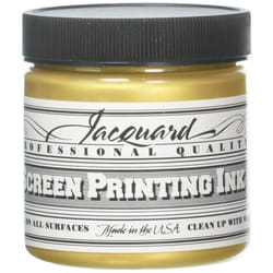 Jacquard Professional Screen Print Ink, Water-Soluable, 4oz Jar, Gold (120)