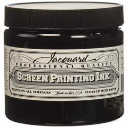 Jacquard Professional Screen Print Ink  Water-Soluable  16oz Jar  Blac
