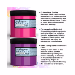 Jacquard Fabric Paint for Clothes  8 Oz Textile Color  Pink  Leaves Fabric Soft  Permanent and Colorfast  Professional Qual
