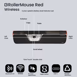 Contour Design RollerMouse Red, wireless
