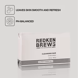 Redken Brews Cleanse Bar For Men | Multi-Purpose Bar Soap For Face and Body | Moisturizing & Deodorizing | Clean & Fresh Scent | For All Men's Skin Ty