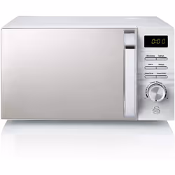 Swan 700W White Symphony Digital Microwave, 20L Capacity, 5 Microwave Power Levels, Defrost and Reheat Settings, 60 Minute Timer - Black