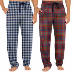 Fruit of the Loom mens Woven Sleep Pant Pajama Bottom Blue PlaidRed P