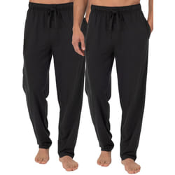 Fruit of the Loom men's Extended Sizes Jersey Knit Sleep Pant Pajama Bottom  Black/Black (2-pack)  X-Large Tall US