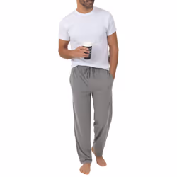 Fruit of the Loom Men's Extended Sizes Jersey Knit Sleep Pant (2-Pack)  Black/Grey  Large