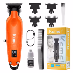2293 Professional Hair/Beard Trimmer for Men Zero Gapped Hair Clippers for Barber with T Blade, Cordless Rechargeable, Orange