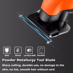2293 Professional Hair/Beard Trimmer for Men Zero Gapped Hair Clippers for Barber with T Blade, Cordless Rechargeable, Orange