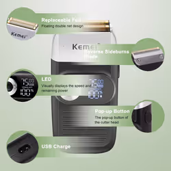 Foil Shaver for Men Electric Razor with Bald Trimming Cordless Electric Shavers with LED Display Father Day Gifts