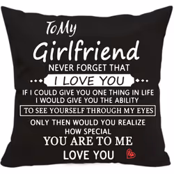 Anrkets Two Sided Printing Lover Pillow Cover I Love You Valentine's Day Birthday Gift Cotton Linen Square Throw Waist Pillow ...