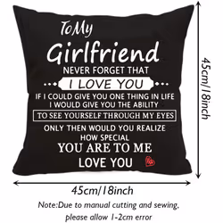 Anrkets Two Sided Printing Lover Pillow Cover I Love You Valentine's Day Birthday Gift Cotton Linen Square Throw Waist Pillow Case Decorative Cushion