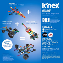 K'Nex 17022 Imagine Set Jumbo Jet Construction-60 Pieces-Ages 5-10 Construction Toy, Multicolour