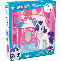K'NEX TINKERTOY My Little Pony Rarity Create and Style Vanity Building Set for Ages 3 and Up, Preschool Toy, 14 Pieces