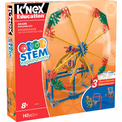 K'NEX Education STEM Explorations Gears Building Set for Ages 8 and Up Engineering Educational Toy, 143 Parts